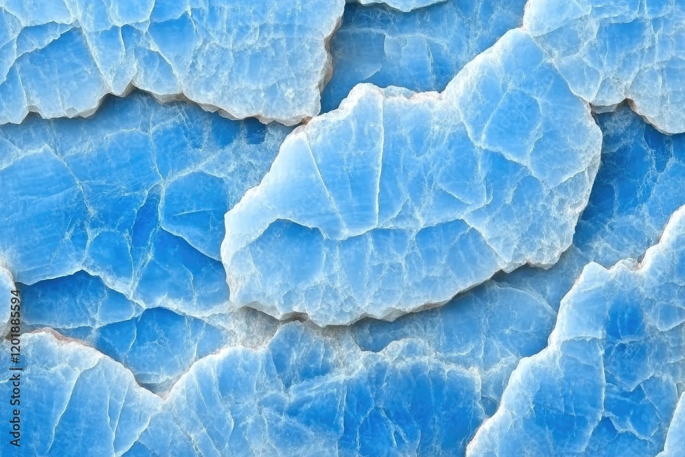 Obraz premium Blue calcite stone texture background, close-up view