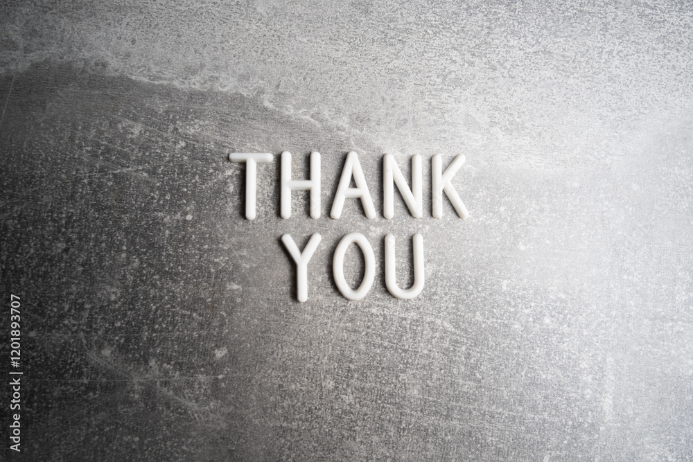 Fototapeta premium Thank you text on grunge background. Copy space for text.