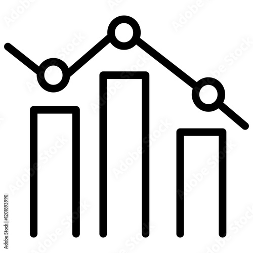 Graph chart colorful vector flat glyph icon.