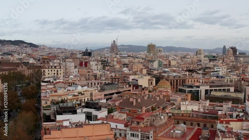 azoteas de Barcelona con dron