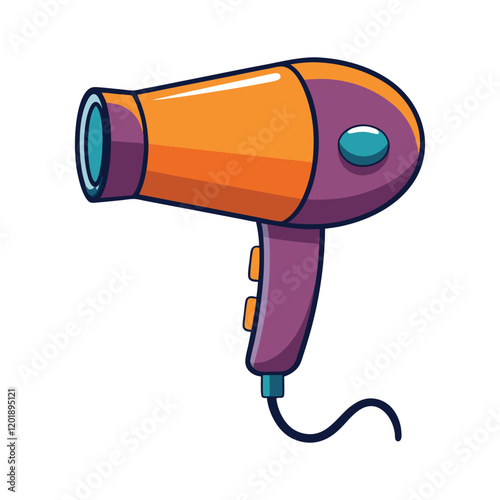 Hair Dryer Vector Illustration on White Background