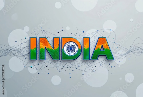 India Typography Designs with Tricolor Themes and Cultural Elements