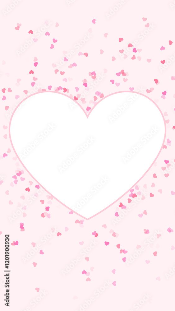 pink valentines day heart frame and hearts , love romantic valentine and beauty vertical social media background pink valentines day heart frame and hearts , love romantic valentine and beauty vertical social media background