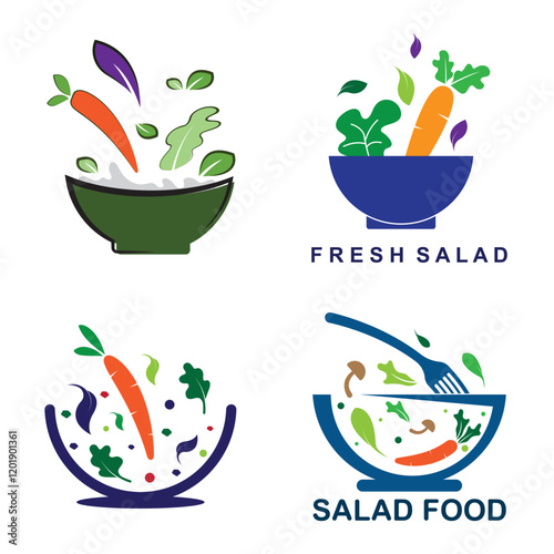 salad food logo vector design