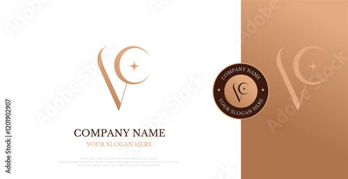 Initial VC Logo Design Vector Elegant 