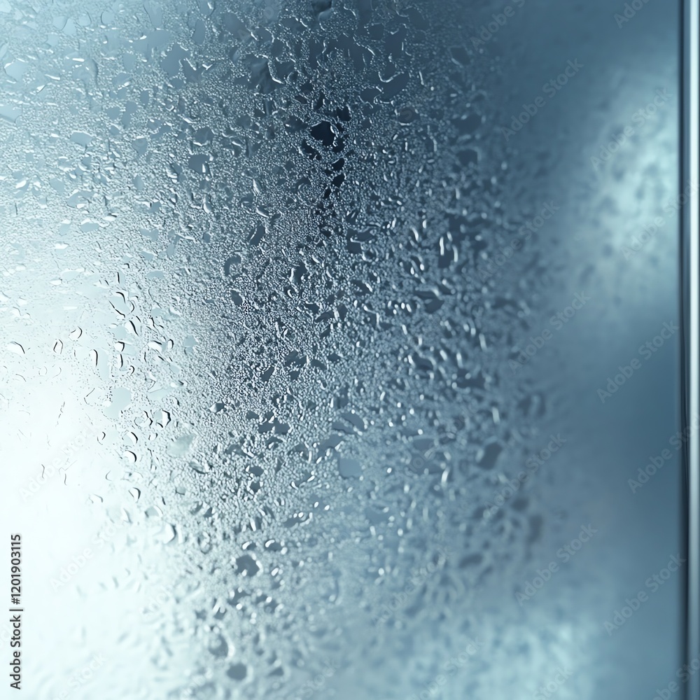 Obraz premium Topdown view of frosted glass surface with subtle reflections and a soft blurred effect, photorealistic lighting