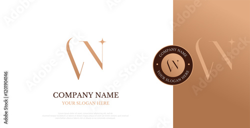 Initial VN Logo Design Vector Elegant 