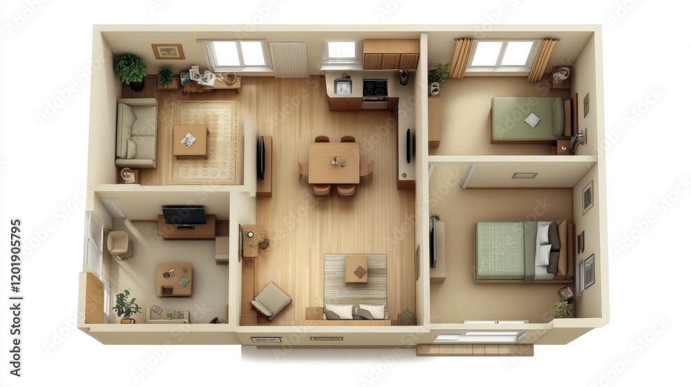 Aerial View of Modern Home Interior Floor Plan Design Layout Aerial View of Modern Home Interior Floor Plan Design Layout