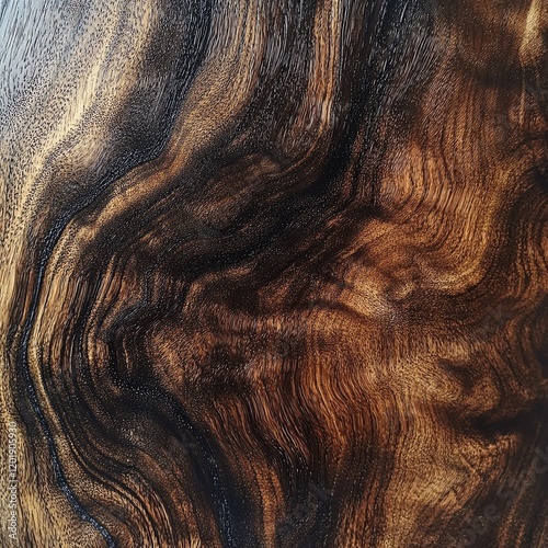 Dark brown wood grain texture.  Rich, natural wood background. photo