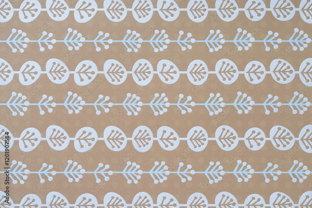 textured scrapbooking paper with abstract florals in white on brown textured scrapbooking paper with abstract florals in white on brown