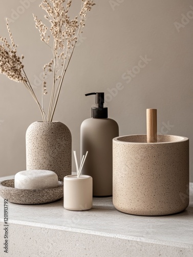 Elegant minimalist home decor with vases.