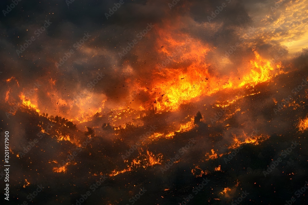 Fototapeta premium Wildfire in the forest