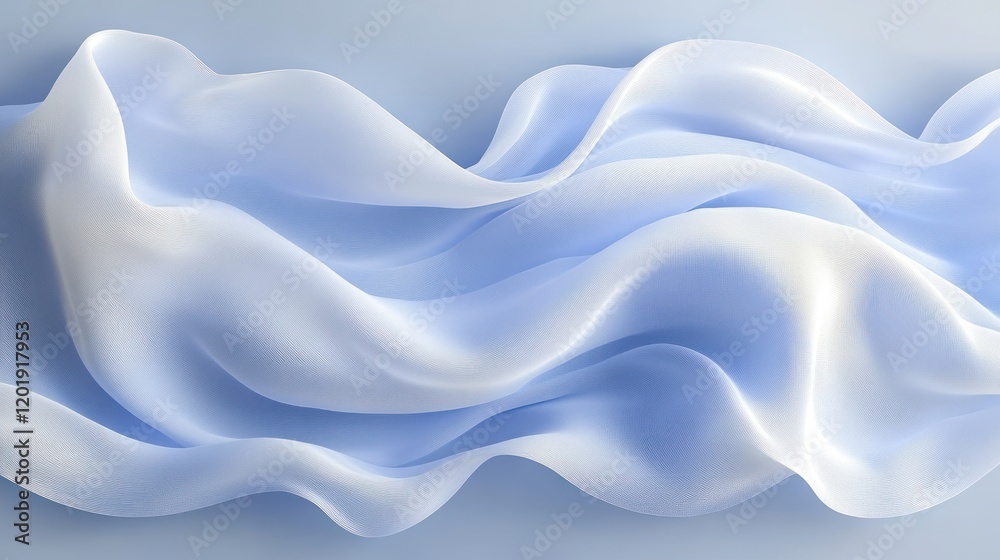 Fototapeta premium Abstract Flowing Light Blue Fabric with Subtle Texture