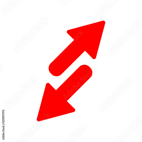 red arrow symbol in opposite direction.eps