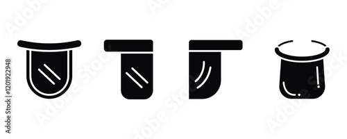 Face shield icon set. face protection shield vector icon, Plastic Mask Icon. flat vector simple element illustration from technology concept isolated on white background.