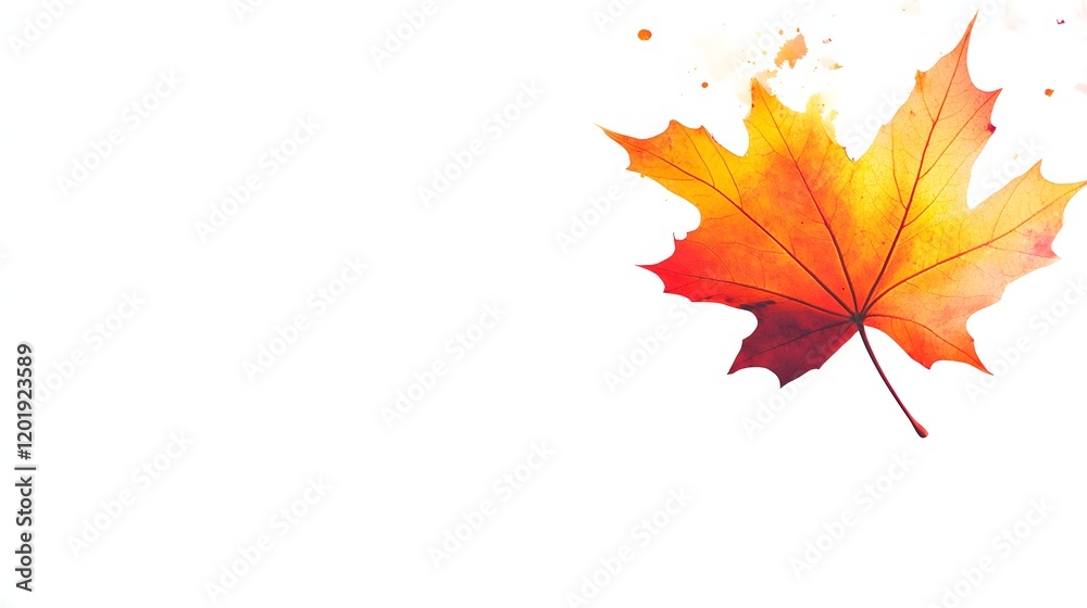 Vibrant Autumn Maple Leaf Watercolor Painting Vibrant Autumn Maple Leaf Watercolor Painting