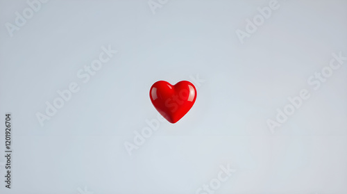 A minimalist image featuring a red heart isolated background, employing long exposure effects to add subtle light trails, maintaining a clean and modern aesthetic (8) photo