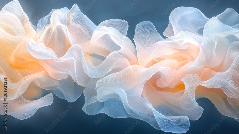 Fototapeta premium Ethereal Flowing Forms: An Abstract Study in Translucent Hues