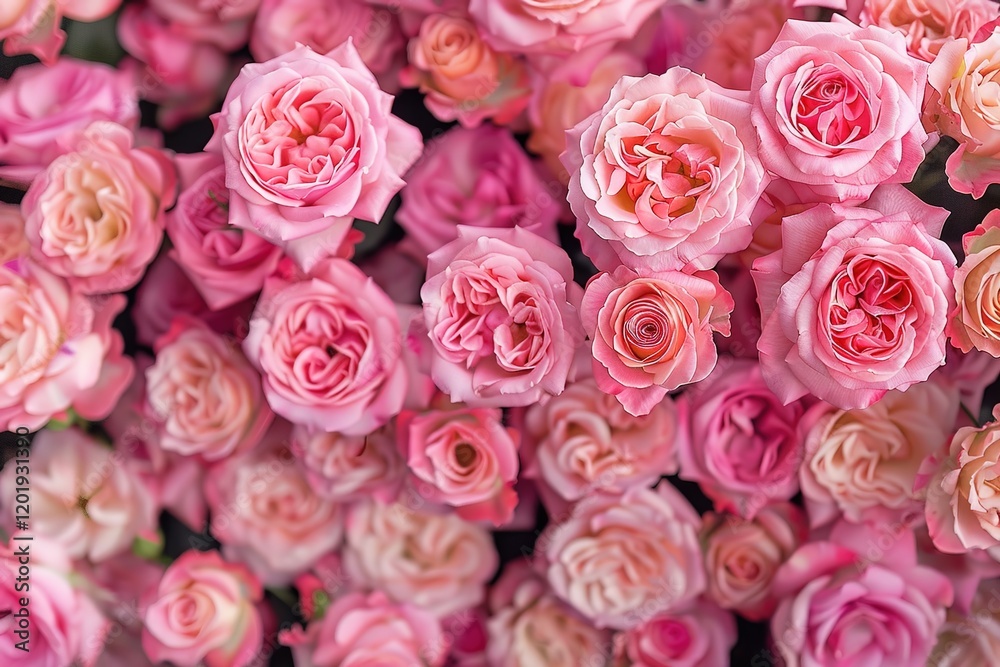 A wall of pink roses in full bloom, showcasing intricate details and natural beauty, with delicate texture and soft petals. Perfect concept for Women's Day, Mother's Day, Valentine's Day, Girl’s Day. A wall of pink roses in full bloom, showcasing intricate details and natural beauty, with delicate texture and soft petals. Perfect concept for Women's Day, Mother's Day, Valentine's Day, Girl’s Day.
