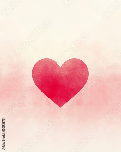 A simple red heart on a soft background.