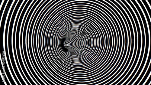 Psychedelic Geometrical Shapes Glitch Hypnotic Elegant White Tunnel on black background, hippy fluid movement trippy shapes with glitch line effect for night clubs, festival, fashion shows, video	