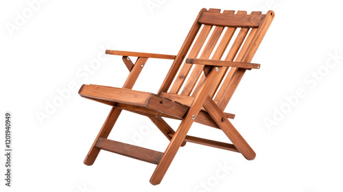 A beautifully crafted wooden folding chair ideal for relaxation in gardens, patios, or porches. Perfect for outdoor lounging and enjoying nature.