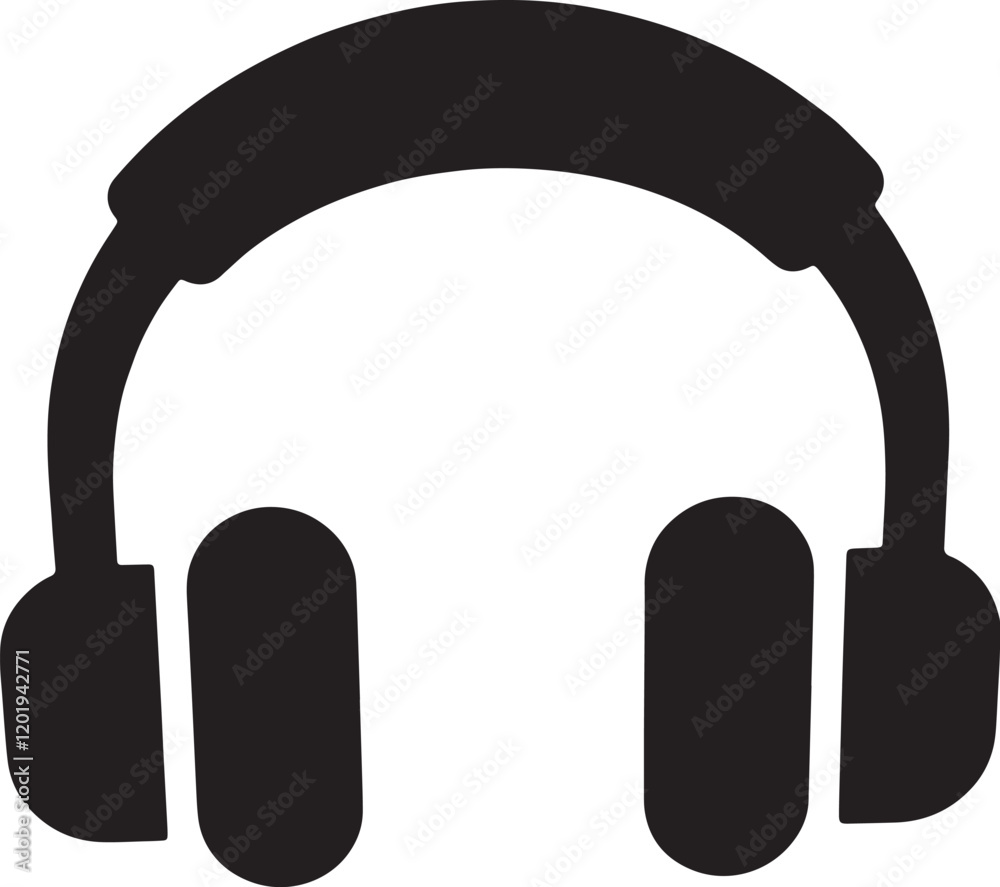 Vector illustration of black headphone Vector illustration of black headphone