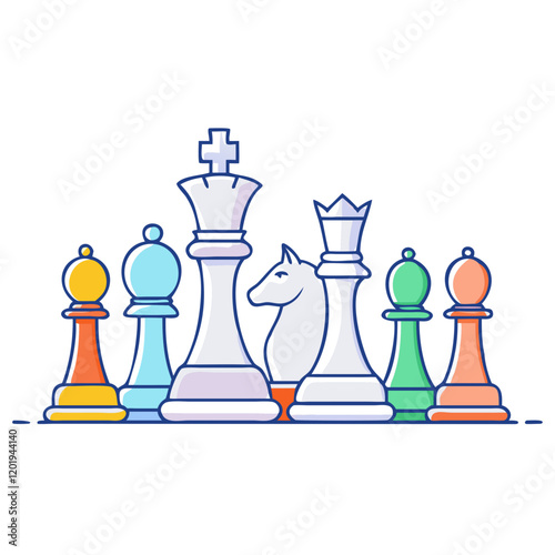 chess pieces king queen rook bishop knight p icon