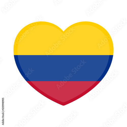 Free Download Colombia heart badge icon. Colombia national flag button. Vector illustration - GFXLoad