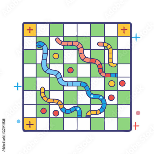 snakes and ladders board icon, snakes and ladders board vector illustration-simple illustration of snakes and ladders board, perfect for snakes and ladders board logos and icons