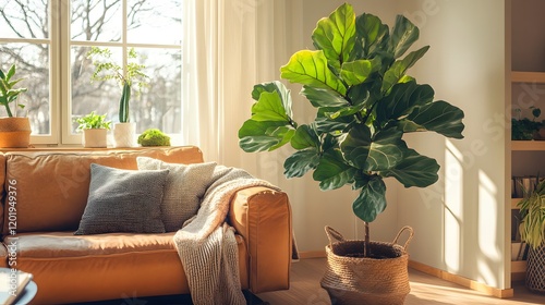 Fiddle Leaf Fig in a Modern Living Room