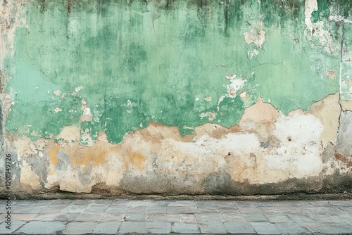 Charming rustic wall surface in rich green hues perfect for nature-themed designs and creative projects photo