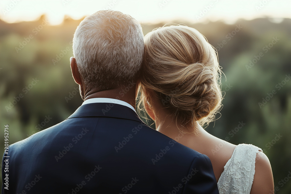 Seniors enjoying a peaceful moment together during a sunset in a serene outdoor setting Seniors enjoying a peaceful moment together during a sunset in a serene outdoor setting