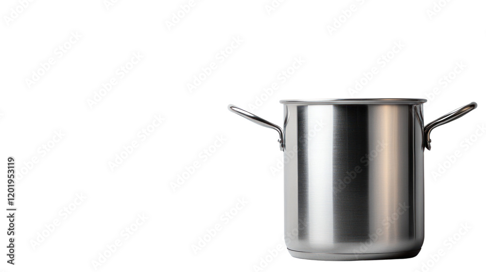 A shiny stainless steel pot with handles, perfect for cooking. Ideal for boiling, simmering, or preparing a variety of delicious meals effortlessly. A shiny stainless steel pot with handles, perfect for cooking. Ideal for boiling, simmering, or preparing a variety of delicious meals effortlessly.