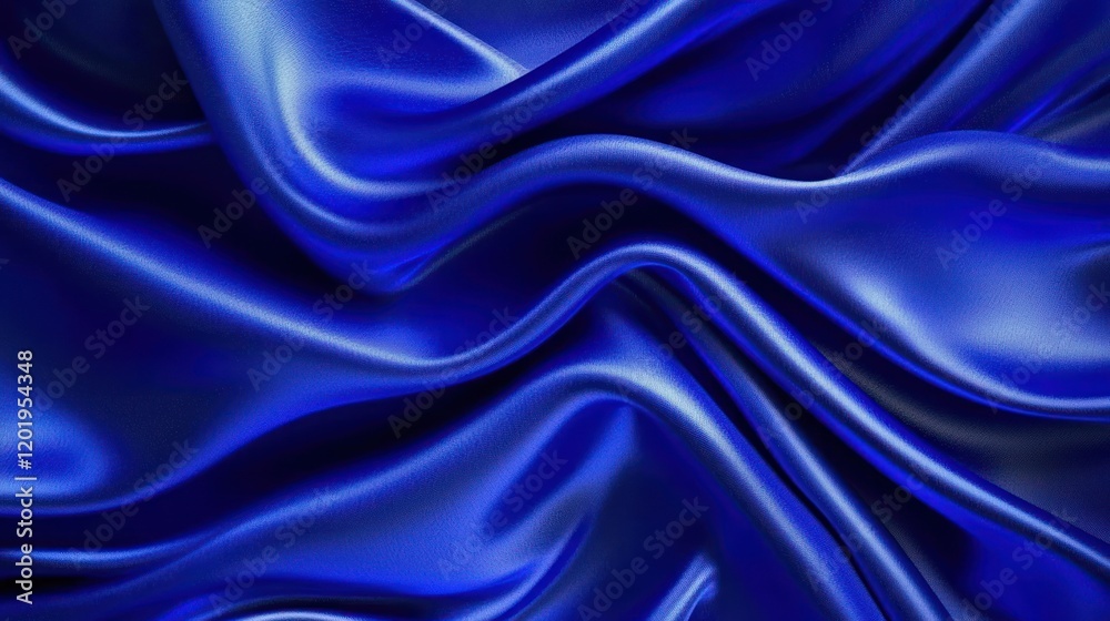 Obraz premium Abstract Blue Silk Drapery with Luxurious Folds and Shimmering Texture