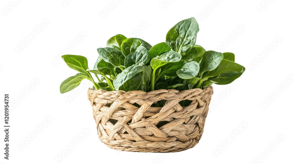 A vibrant basket filled with fresh green spinach leaves, perfect for healthy cooking and showcasing natural produce in culinary settings. A vibrant basket filled with fresh green spinach leaves, perfect for healthy cooking and showcasing natural produce in culinary settings.