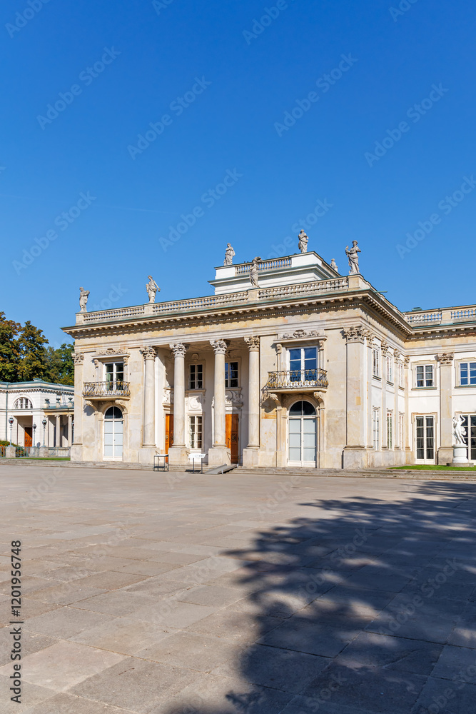 Lazienki Palace on island inside Łazienki Park portrait format in Warsaw, Poland Lazienki Palace on island inside Łazienki Park portrait format in Warsaw, Poland