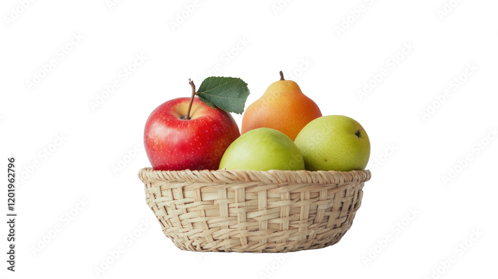 A vibrant basket filled with a variety of fresh fruits including apples, pears, and oranges, perfect for healthy lifestyle and nourishment. A vibrant basket filled with a variety of fresh fruits including apples, pears, and oranges, perfect for healthy lifestyle and nourishment.