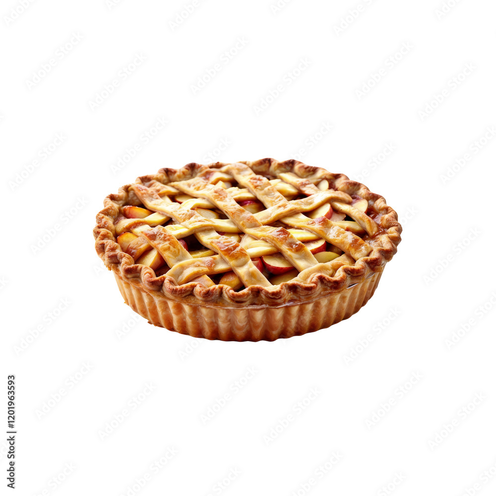 Golden Crust Apple Pie: A classic and irresistible apple pie with a lattice crust, featuring a generous filling of juicy apples and a golden brown crust. Golden Crust Apple Pie: A classic and irresistible apple pie with a lattice crust, featuring a generous filling of juicy apples and a golden brown crust.