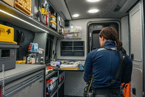 Wallpaper Mural Paramedic Prepares Inside a Modern Ambulance Torontodigital.ca