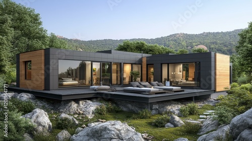 Modern Mountainside House Exterior