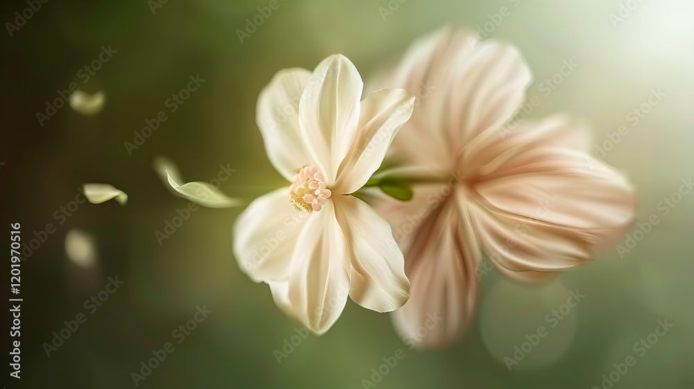 Beautiful delicate flowers blooming in a serene natural setting during spring Beautiful delicate flowers blooming in a serene natural setting during spring