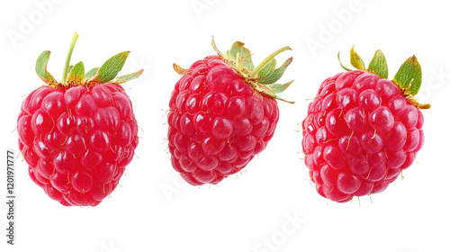 Raspberry transparent on white background.