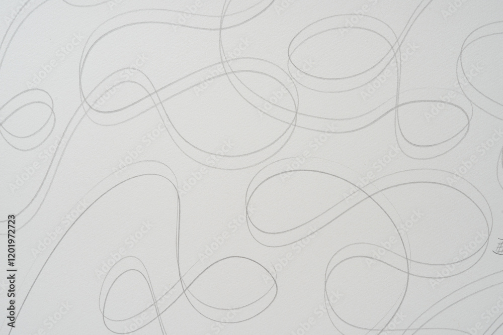 abstract double line set on paper in a curving, looping, and wavy form