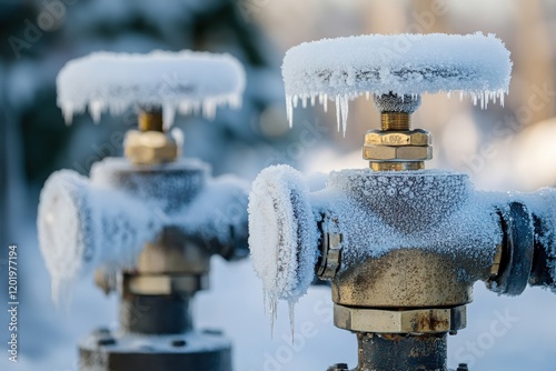 Frosted Gas Processing Equipment with Soft Blue Lighting photo