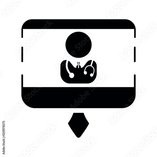Online doctor laptop icon.