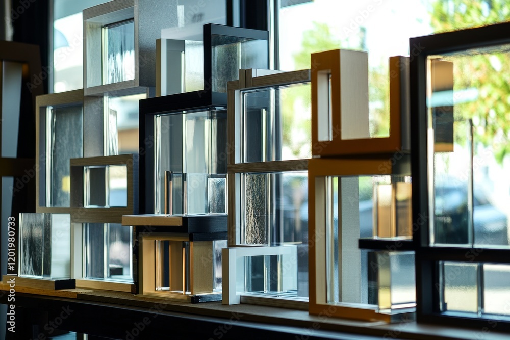 Fototapeta premium Glass Frame Display Showcase Architectural Design