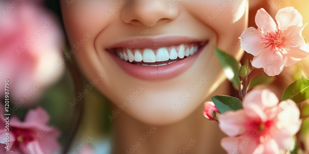 Bright Smile with Flowers and Natural Glow
Bright Smile with Flowers and Natural Glow