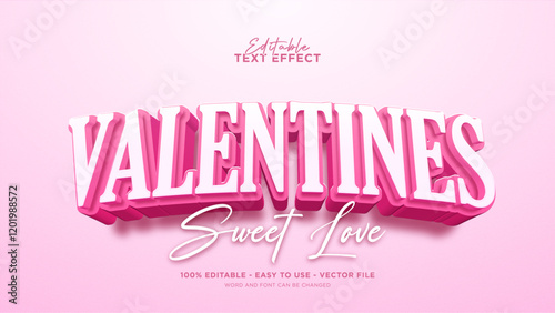 Editable valentine's day 3d text effect, love text style effect