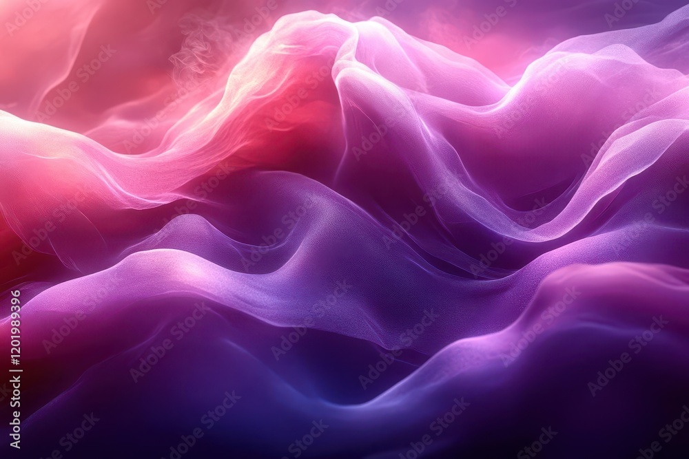 Obraz premium a regal deep purple gradient backdrop with ethereal wisps, flowing from rich burgundy to midnight violet, creating an opulent and sophisticated atmosphere with subtle light rays
